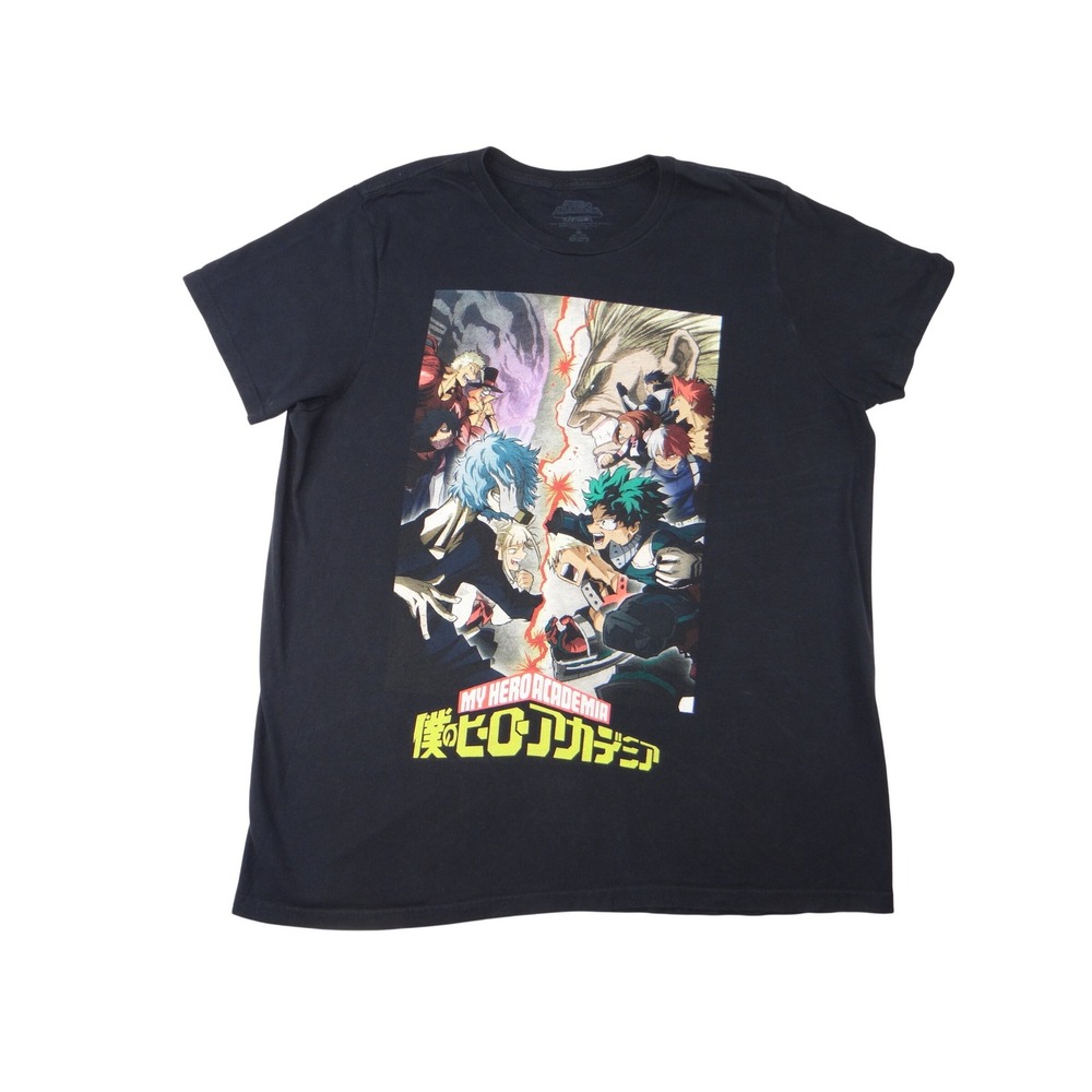 My Hero Academia Anime T Shirt 2XL Black Graphic Print Funimation Shonen‎ Jump